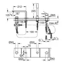Смеситель однорычажный на борт ванны на 4 отверстия Grohe Lineare (цвет - хром) (19577001) фото 2 Aquada.com.ua
