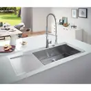 GROHE Мийка для кухні 1160 x 520 мм, 1 чаша, матова, в рівень зі стільницею (31582SD0) (31582SD0) фото 3 Aquada.com.ua