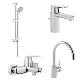 GROHE Набiр змiшувачiв Eurosmart Cosmopolitan 4 в 1, для ванни та кухні (126115MK)
