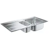 GROHE Мийка для кухні 970 x 500 мм з ексцентриком, 2 чаши, матова (31567SD0)