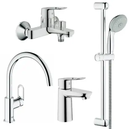 Набор смесителей для ванны 4-в-1 Grohe Bau Loop М (цвет - хром) (123225K) фото 1 Aquada.com.ua Набор смесителей для ванны 4-в-1 Grohe Bau Loop М (цвет - хром) (123225K) фото 1 Aquada.com.ua