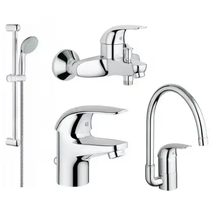 GROHE Набiр змiшувачiв для ванни та кухні EUROECO 4 в 1 (123242K) (123242K) фото 1 Aquada.com.ua