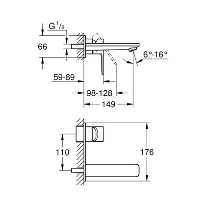 GROHE Змішувач для раковини на 2 отвори M-розміру Lineare (19409001) фото 2 Aquada.com.ua GROHE Змішувач для раковини на 2 отвори M-розміру Lineare (19409001) фото 2 Aquada.com.ua