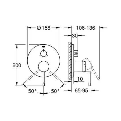 Cмеситель для ванны, на 3 потребителя Grohe Essence (цвет - хром) (24092001) фото 2 Aquada.com.ua Cмеситель для ванны, на 3 потребителя Grohe Essence (цвет - хром) (24092001) фото 2 Aquada.com.ua