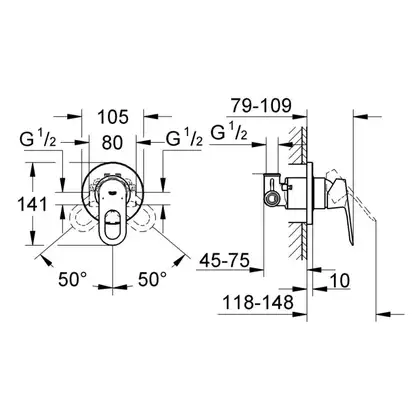 Смеситель для душа однорычажный Grohe BauLoop (29042000) фото 3 Aquada.com.ua
