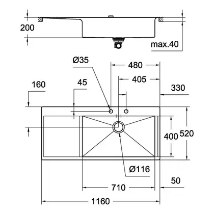 GROHE Мийка для кухні 1160 x 520 мм, 1 чаша, матова, в рівень зі стільницею (31582SD0) (31582SD0) фото 2 Aquada.com.ua GROHE Мийка для кухні 1160 x 520 мм, 1 чаша, матова, в рівень зі стільницею (31582SD0) (31582SD0) фото 2 Aquada.com.ua