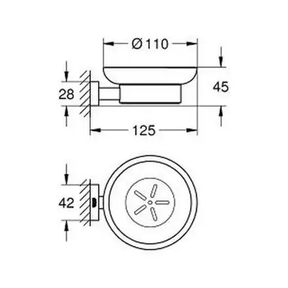 GROHE Мильниця настінна з тримачем Essentials Cube  (40754001) фото 2 Aquada.com.ua