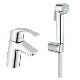 Змішувач для умивальника Grohe Eurosmart S-Size з гігієнічним душем, хром (23124002)