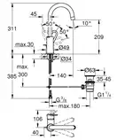 GROHE Одноважільний змішувач для раковини L-Size BauLoop (23763000) фото 2 Aquada.com.ua