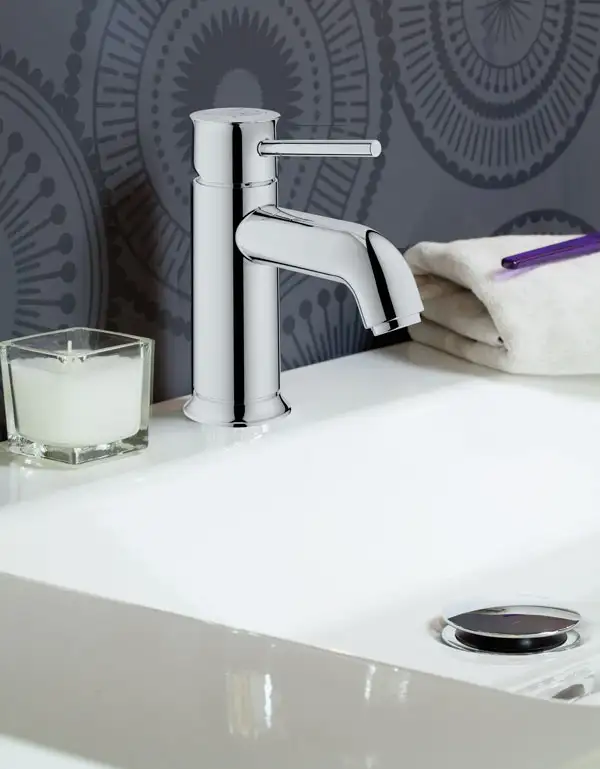 Смеситель для раковины Grohe BauClassic (цвет - хром) (23162000) фото 4 Aquada.com.ua Смеситель для раковины Grohe BauClassic (цвет - хром) (23162000) фото 4 Aquada.com.ua