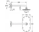 GROHE Верхний душ с душевым кронштейном 286 мм, Rainshower Veris 300 (26068000) фото 2 Aquada.com.ua