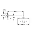 GROHE Набор 422 мм верхнего душа Rainshower 310 Mono Cube, 1 режим струи (26563000) фото 2 Aquada.com.ua