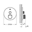 GROHE Смеситель для душа, внешняя часть, на 1 выход, хром SmartControl (29118000) фото 2 Aquada.com.ua