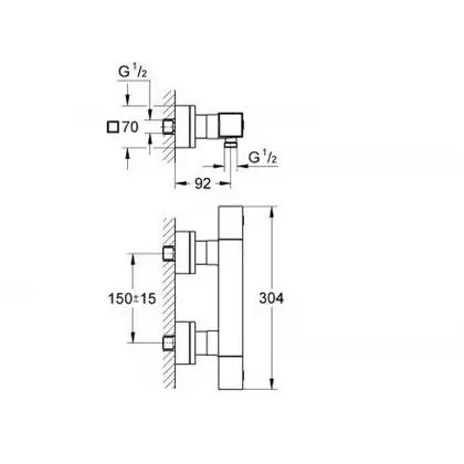 GROHE  Термостат для душа Grohtherm Cube (34488000) фото 2 Aquada.com.ua