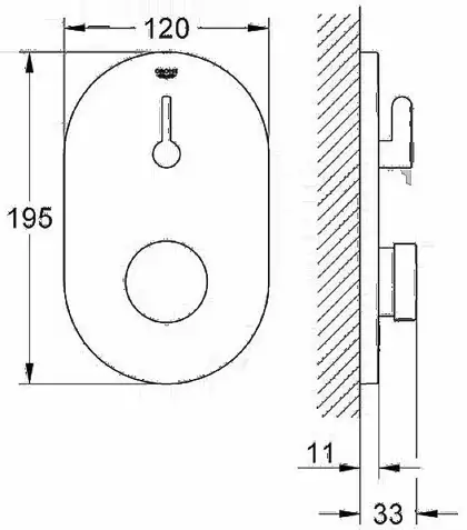 GROHE Смеситель для душа, встраиваемый, внешняя часть Eurosmart Cosmopolitan S (36321000) фото 2 Aquada.com.ua GROHE Смеситель для душа, встраиваемый, внешняя часть Eurosmart Cosmopolitan S (36321000) фото 2 Aquada.com.ua