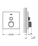 GROHE Термостат прихованого монтажу з 1-ю кнопкою керування GROHTHERM SMARTCONTROL (29153LS0) (29153LS0) фото 3 Aquada.com.ua