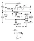 GROHE Одноважільний змішувач для раковини M-size Eurosmart (2339310E) (2339310E) фото 6 Aquada.com.ua