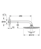 GROHE Верхній душ з душовим кронштейном 286 мм Rainshower Cosmopolitan 210 (26052000) фото 3 Aquada.com.ua