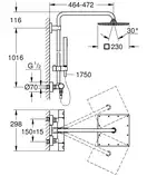 GROHE Душевая система с термостатом для настенного монтажа, хром Euphoria XXL 230 (26187000) фото 7 Aquada.com.ua