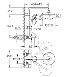 GROHE Душова система настінного монтажу з термостатом для ванни Tempesta Cosmopolitan System 210 (26223001 фото 3 Aquada.com.ua