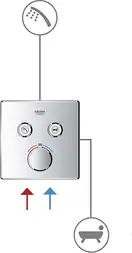 Смеситель для ванны/душа на 2 выхода Grohe SmartControl (цвет - хром) (29148000) фото 5 Aquada.com.ua