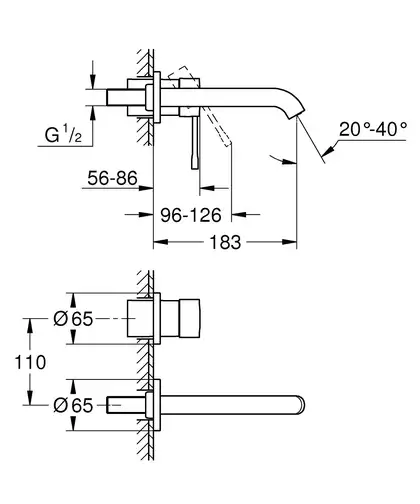 GROHE Змішувач для раковини на 2 отвори M-Size Essence (19408001) фото 6 Aquada.com.ua GROHE Змішувач для раковини на 2 отвори M-Size Essence (19408001) фото 6 Aquada.com.ua