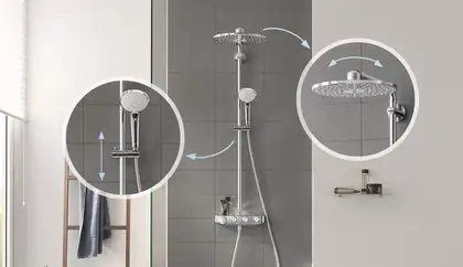 GROHE  Душевая система настенного монтажа с термостатом для ванны Euphoria SmartControl System 260 Mono (26510000) фото 5 Aquada.com.ua