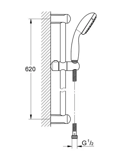 GROHE Душовий гарнітур, 1 режим струменю New Tempesta 100 (27853001) фото 4 Aquada.com.ua GROHE Душовий гарнітур, 1 режим струменю New Tempesta 100 (27853001) фото 4 Aquada.com.ua