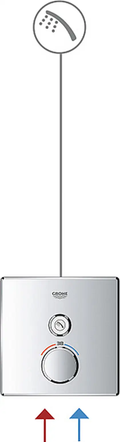 Термостат для ванны/душа на 1 выход Grohe Grohtherm SmartControl (цвет - хром) (29123000) фото 6 Aquada.com.ua Термостат для ванны/душа на 1 выход Grohe Grohtherm SmartControl (цвет - хром) (29123000) фото 6 Aquada.com.ua