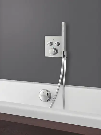 Термостат для ванны на 2 выхода Grohe Grohtherm SmartControl (цвет - хром), со встроенным держателем для ручного душа (29125000) фото 5 Aquada.com.ua