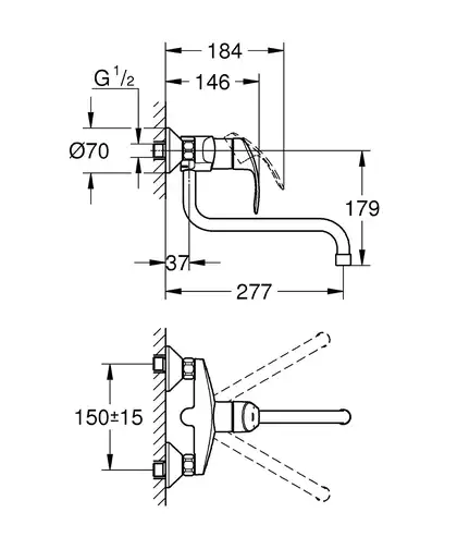 GROHE Одноважільний змішувач для мийки Eurosmart (32224002) фото 3 Aquada.com.ua GROHE Одноважільний змішувач для мийки Eurosmart (32224002) фото 3 Aquada.com.ua