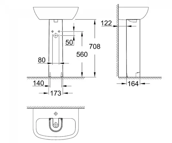 GROHE Пьедестал для раковины BAU CERAMIC (39425000) фото 3 Aquada.com.ua GROHE Пьедестал для раковины BAU CERAMIC (39425000) фото 3 Aquada.com.ua