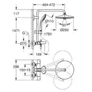 GROHE Душевая система настенного монтажа с термостатом для ванны Euphoria System 260 (27475001) фото 2 Aquada.com.ua