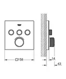 GROHE Термостат прихованого монтажу з 3-ма кнопками керування GROHTHERM SMARTCONTROL (29157LS0) (29157LS0) фото 5 Aquada.com.ua