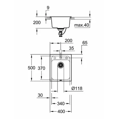 GROHE Мойка кварцевая Sink K700 (31650AP0) (31650AP0) фото 2 Aquada.com.ua GROHE Мойка кварцевая Sink K700 (31650AP0) (31650AP0) фото 2 Aquada.com.ua