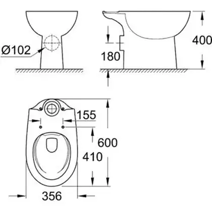 GROHE Чаша унитаза BAU CERAMIC (39349000) фото 2 Aquada.com.ua GROHE Чаша унитаза BAU CERAMIC (39349000) фото 2 Aquada.com.ua