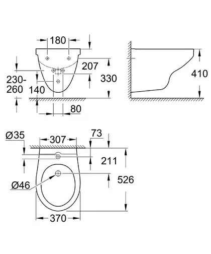 GROHE Биде BAU CERAMIC (39433000) фото 4 Aquada.com.ua GROHE Биде BAU CERAMIC (39433000) фото 4 Aquada.com.ua