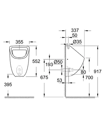 GROHE Писсуар Bau Ceramic (39439000) фото 2 Aquada.com.ua GROHE Писсуар Bau Ceramic (39439000) фото 2 Aquada.com.ua
