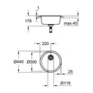 GROHE Кухонная мойка Sink K200 (31720SD0) (31720SD0) фото 2 Aquada.com.ua