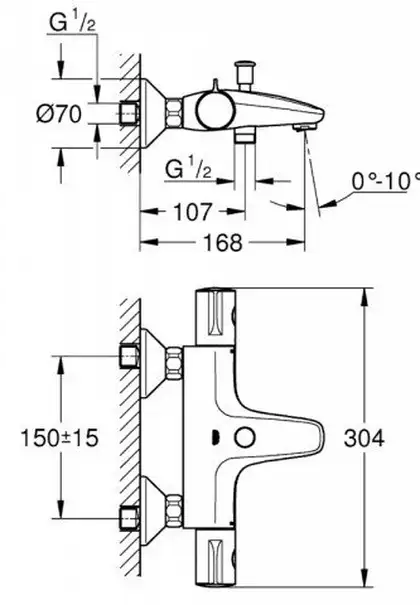 Смеситель термостатический для ванны Grohe Grohtherm 800 DN 15 (цвет - хром) (34576000) фото 2 Aquada.com.ua Смеситель термостатический для ванны Grohe Grohtherm 800 DN 15 (цвет - хром) (34576000) фото 2 Aquada.com.ua