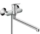 Cмеситель для ванны Hansgrohe Logis (цвет - хром), с длинным изливом (71402000) фото 1 Aquada.com.ua