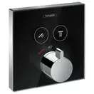 HANSGROHE ShowerSelect Термостат для двух потребителей, стеклянный, СМ черный/хром (15738600) фото 1 Aquada.com.ua