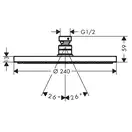 Верхний душ Ø 240 мм Hansgrohe PowderRain Raindance S, 1 тип струи (цвет - хром) (27623000) фото 2 Aquada.com.ua