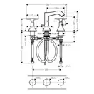 HANSGROHE Смеситель для раковины. двухвентильный (хром/золото) Metropol Classic (31306090) фото 2 Aquada.com.ua
