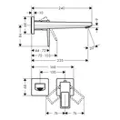 HANSGROHE Смеситель для раковины однорычажный с дугообразной ручкой и изливом 225 мм, настен. монтаж, хром Metropol (74526000) фото 2 Aquada.com.ua