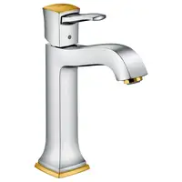 Смеситель для раковины Hansgrohe Metropol Classic (цвет - хром/золото), с донным клапаном (31302090)