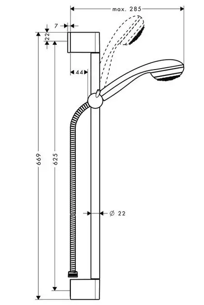 GROHE Hansgrohe Душевой набор, 0,65 м Crometta 85 (27728000) фото 2 Aquada.com.ua