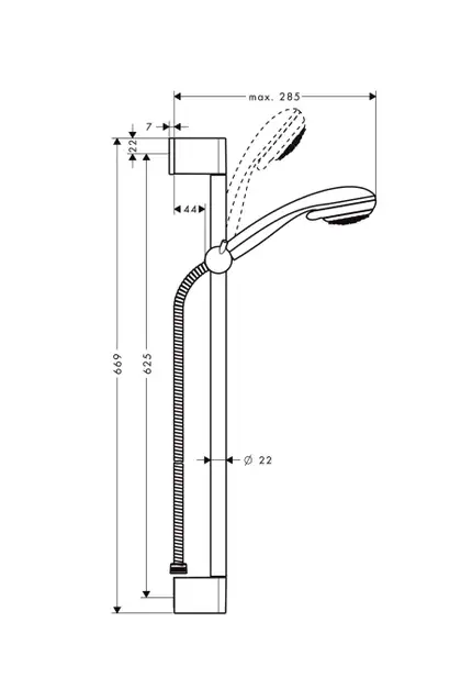Hansgrohe Душевой набор, 0,65 м Crometta 85 Vario/Unica (27763000) фото 2 Aquada.com.ua