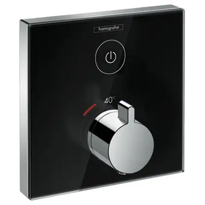 HANSGROHE ShowerSelect Термостат  для одного потребителя, стеклянный, СМ, черный/хром (15737600) фото 1 Aquada.com.ua