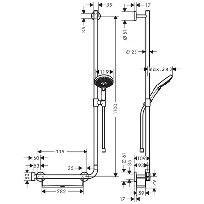 HANSGROHE Набор для душа Raindance Select S 120 (26326400) фото 2 Aquada.com.ua